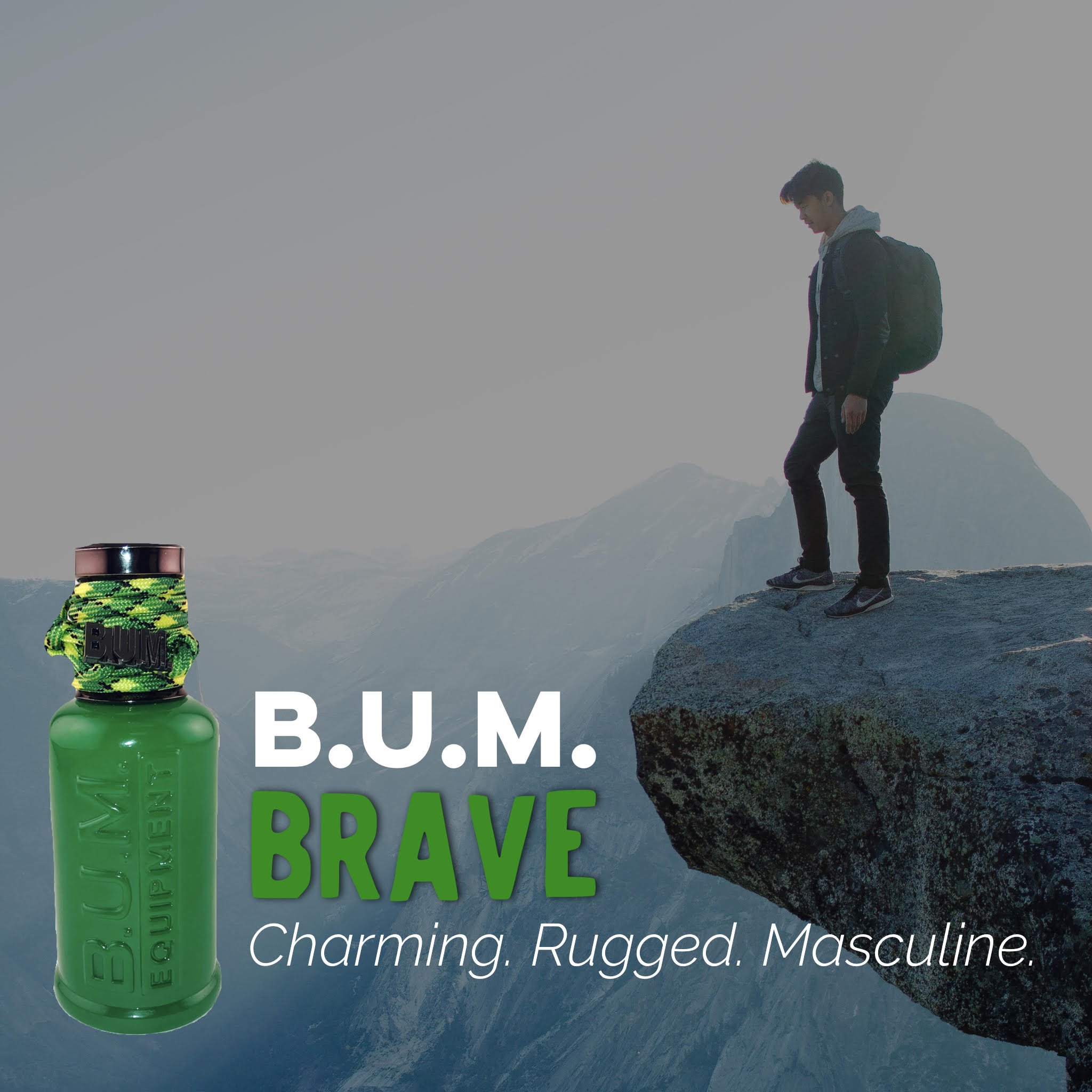 BUM EQUIPMENT Eau de Toilette Spray For Men, Brave, 3.4 Fluid Ounce