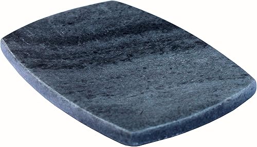 KLEO Jabonera de piedra natural o accesorios de baño para bañera o lavabo (negro con líneas naturales)