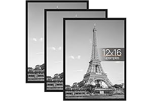 upsimples 12x16 Black Picture Frame, Scratch-Proof Wall Poster Frame for Wall Gallery