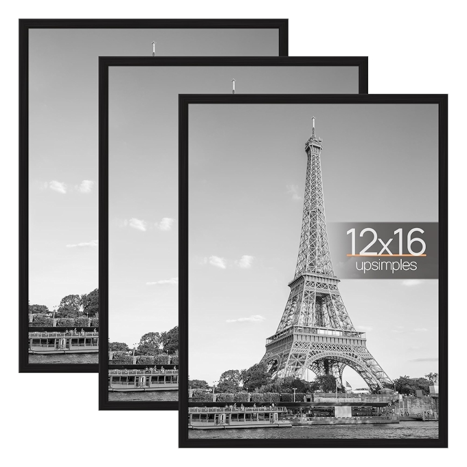 upsimples 黑色12x16照片框（3个装）