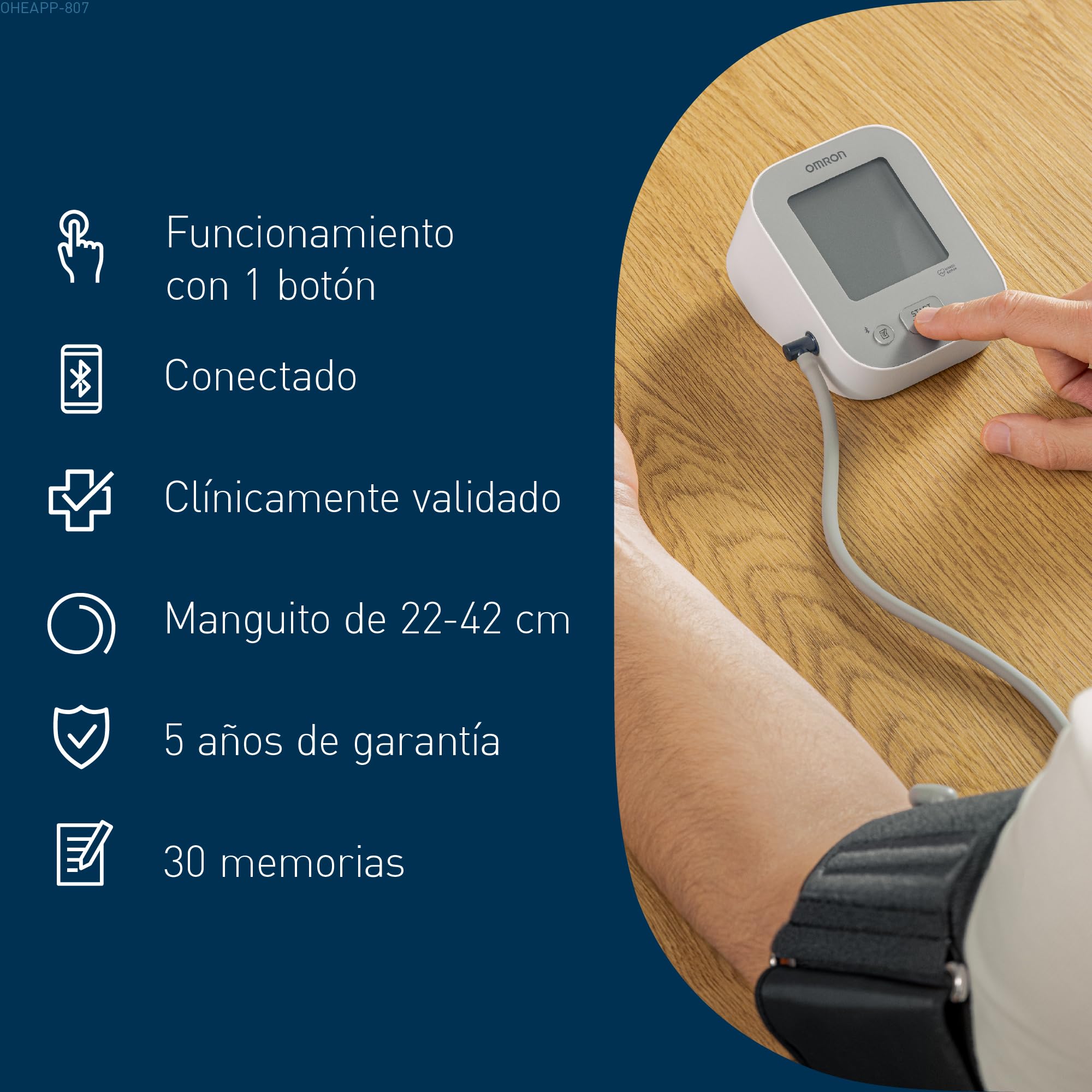OMRON X2+ Connect - Tensiómetro de brazo - Indicador de hipertensión y detección de latido irregular - Conexión Bluetooth - Memoria de hasta 30 lecturas - Validado clínicamente-Garantía 5 años-22-42cm