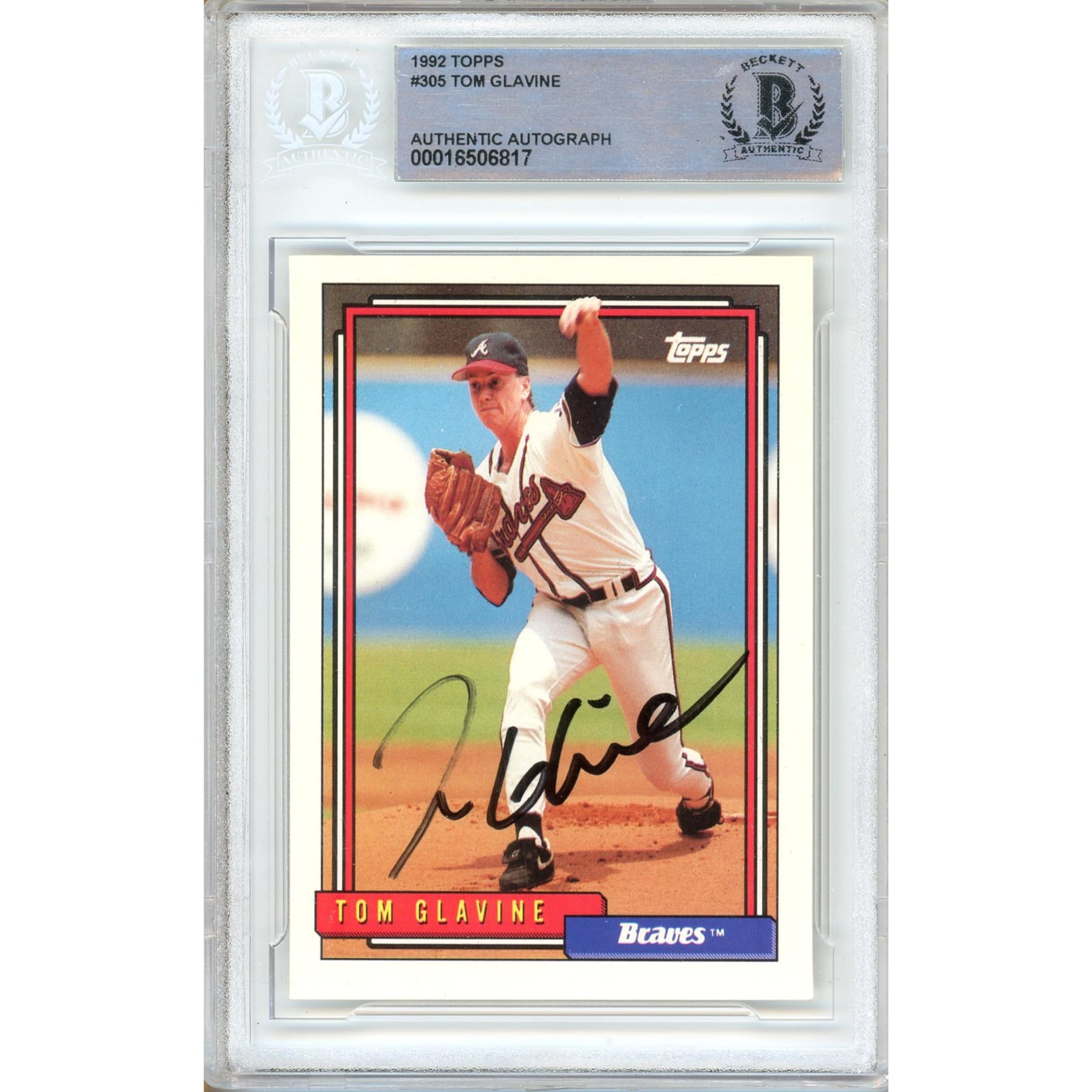 Amazon.com: Tom Glavine Signed Autographed 1992 Topps #305
