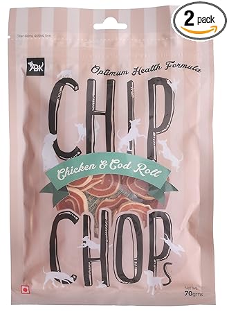 Pet Treat Combo-Chip Chops Chicken & Codfish Sandwich and Chicken & Codfish Rolls, Optimum Health Formula, 140g