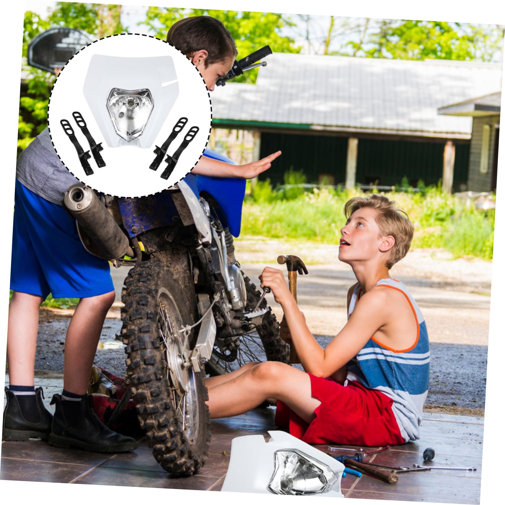 Alipis Faro Anteriore LED per Motocross Exc Sx Sxf Smr, Luce Anteriore Resistente alla Pioggia Chip LED Stabile per Guida Sicura Notturna e Condizioni Meteo Avverse