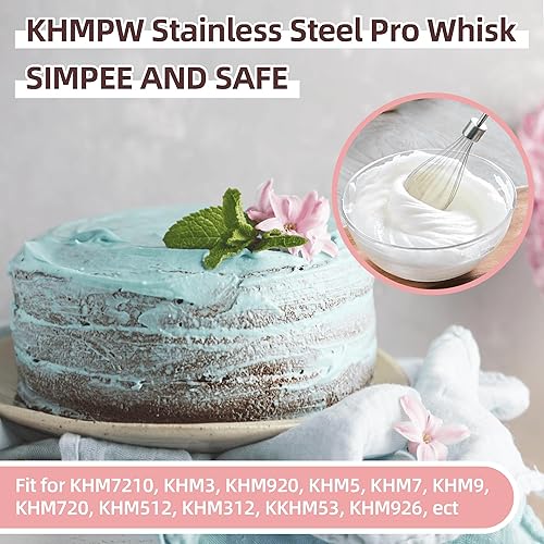 Miniatura 5 de KHMPW Acero Inoxidable Pro Batidor de Cocina Batidor de Mano Accesorios KHM512BM KHM2B AP5644233 KHM3 KHM5