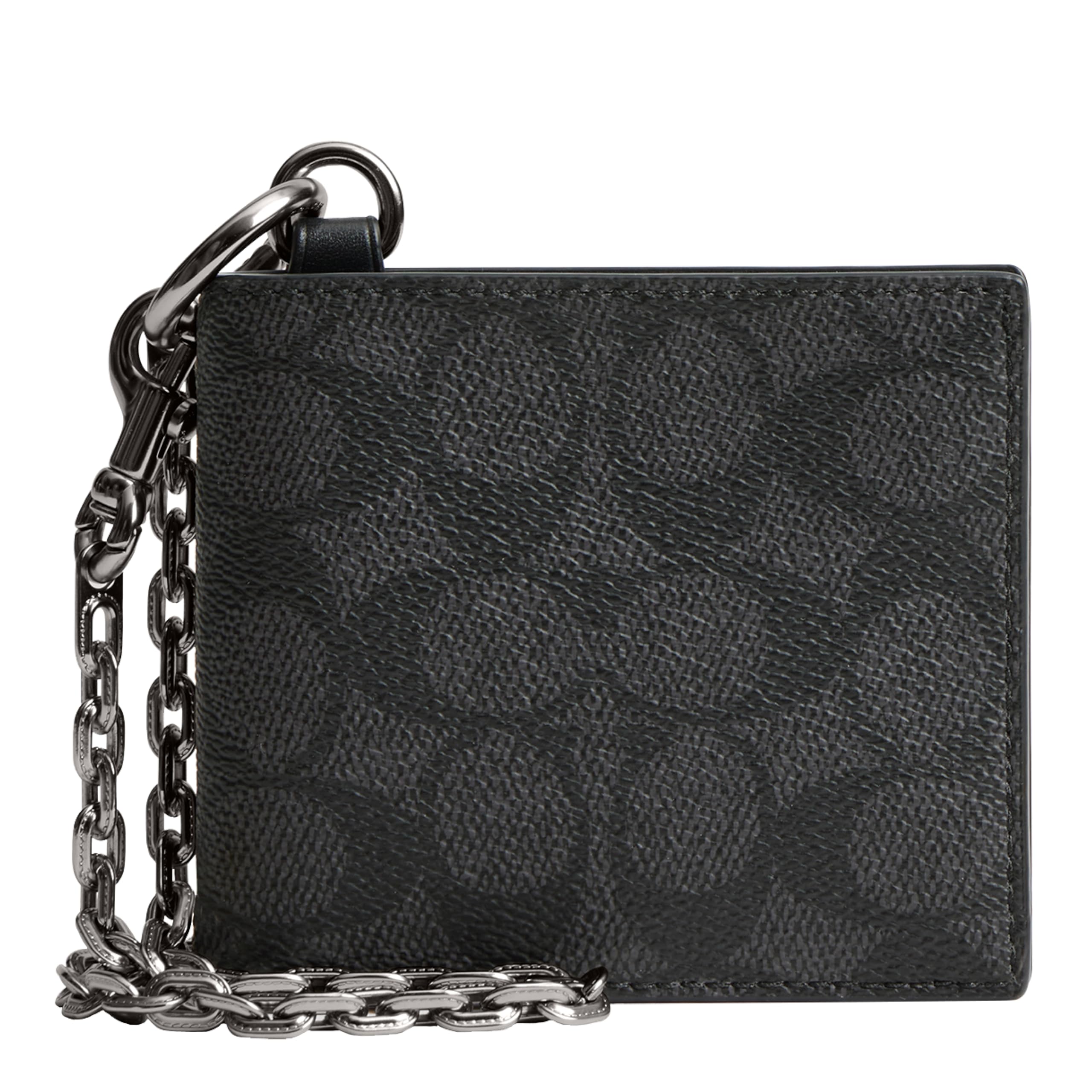 Mens, Billfold Wallet With Chain In Signature Canvas, Charcoal Signature, One Size