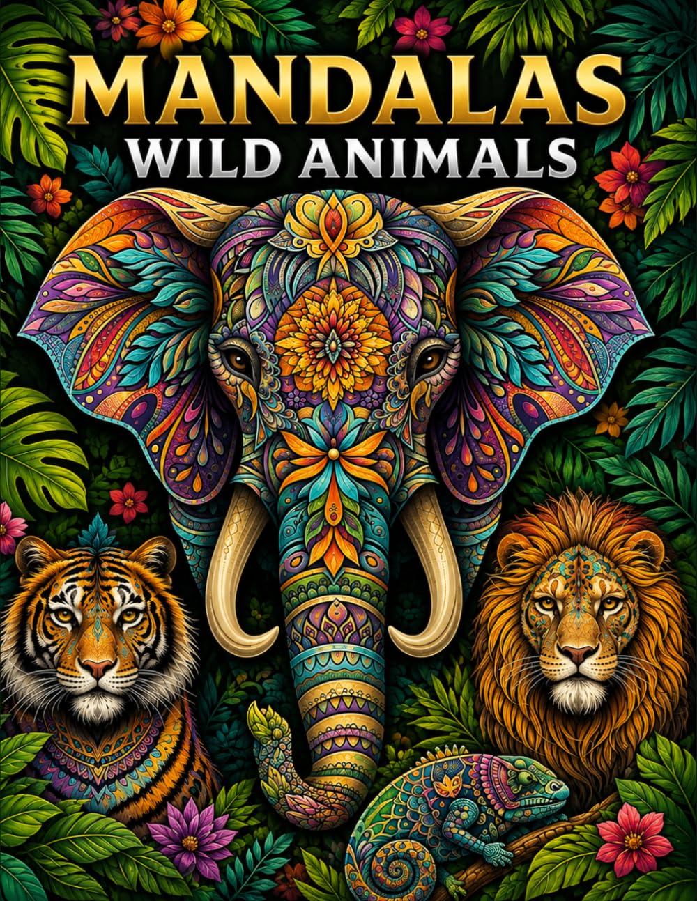 MANDALAS WILD ANIMALS: Amazing Animal Mandalas to Color for Boys, Kids and Teens.