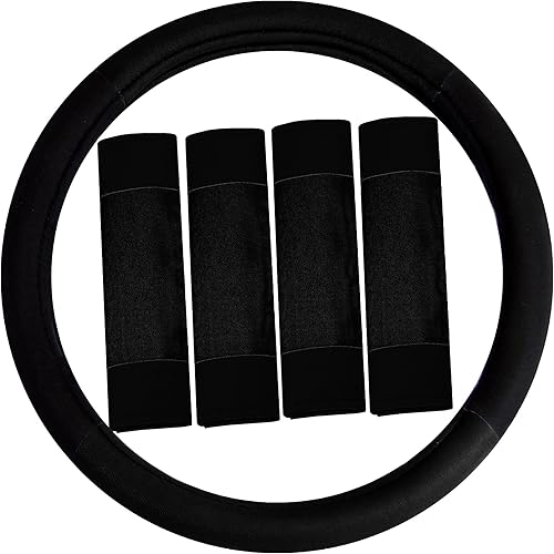 Miniatura 8 de FH GROUP FH-FB032114 fundas de asientos de automóvil de tela lisa exclusivas con funda de volante FH GROUP FH2033 y almohadillas de cinturón de