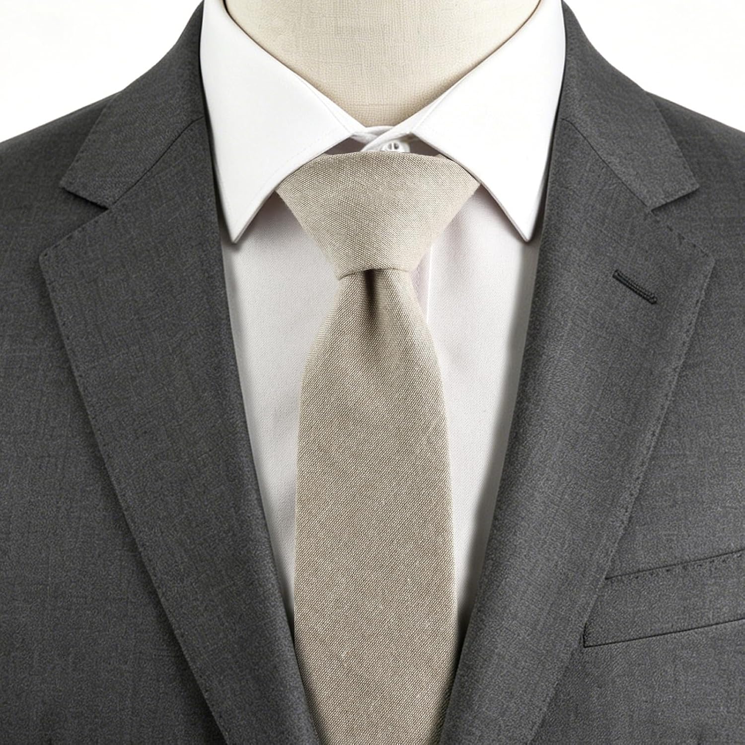 ZONFAZ Solid Color Skinny Tie for Men Cotton Slim Necktie 2.56" Wedding Business Groomsmen