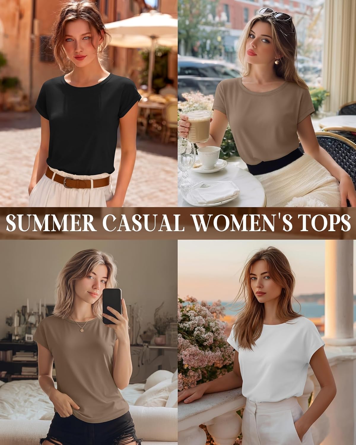Huukeay 3 Pack Women's Cap Sleeve Tops Basic Tee Shirts Summer Casual Crew Neck Trendy Clothes 2026 Fashion - Image 2