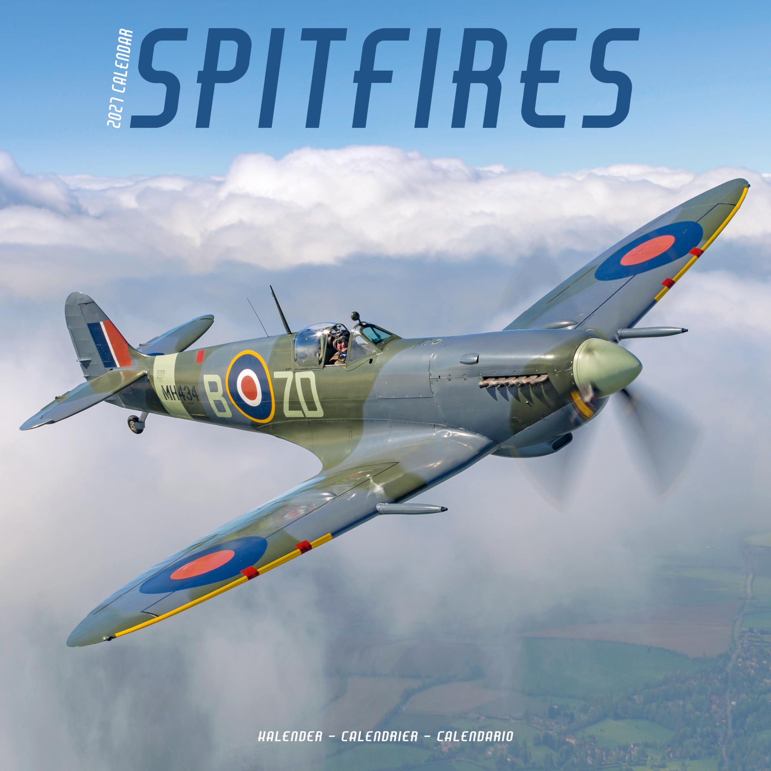Spitfires 2027 Calendar | Square Wall Calendar | Aircraft, Warplane Gift | Plastic Free Packaging | by Avonside Publishing