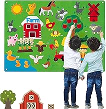 SUQ Felt Story Board Set, Activity Board für Kinder, Lernspielzeug, Storytelling Set, Wiederverwendbares Hängendes Spielzeug, Frühkindliche Erziehung