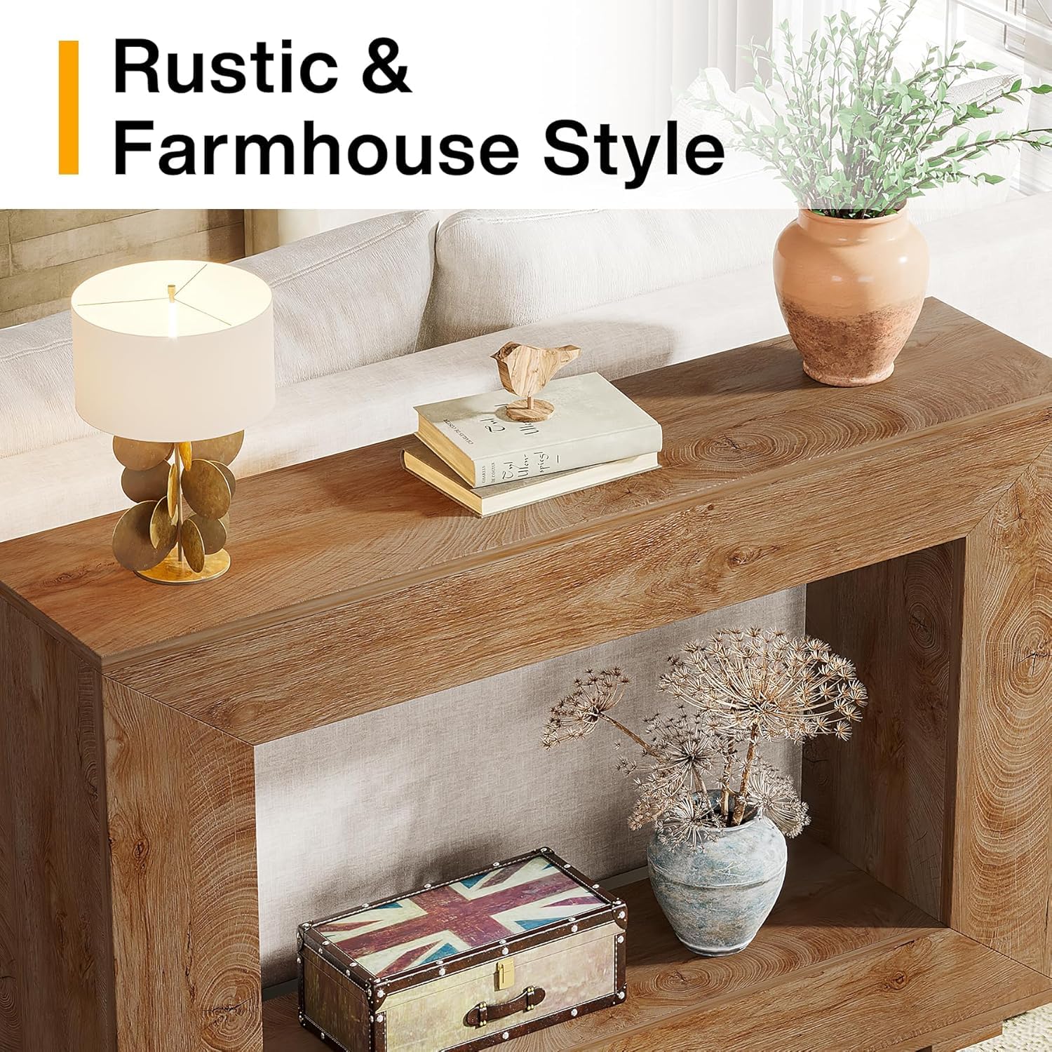 Lailang 120cm Mesa de Entrada, Aparador Entrada recibidor, Mueble recibidor Entrada, Mesa Consola Estrecha, Consola recibidor Madera, Recibidores Modernos, 120 x 30 x 84 cm, Natural Wood