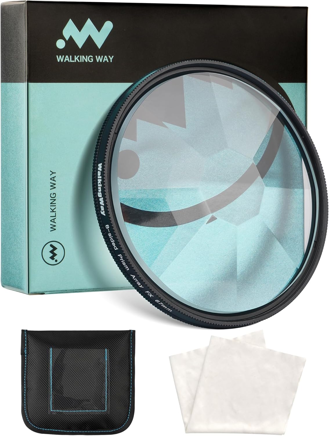 Walking Way Subtle Kaleidoscope Filter, Special Effects Prism Lens Filter, Crystal Glass Prism for SLR, Creative Photography (77MM)