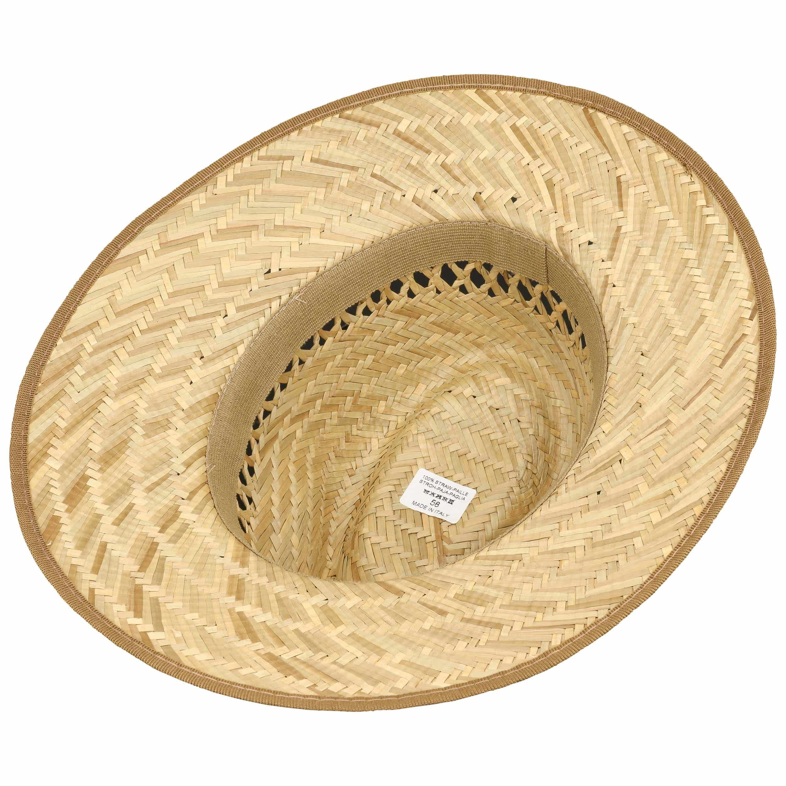 Lipodo Big Brim Traveller Strohhut Made in Italy Damen und Herren Frühling Sommer