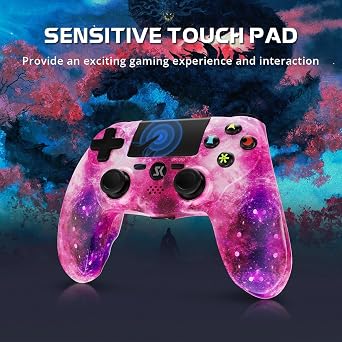 2 حزمة تحكم لاسلكي لـ PS4 ، وحدة تحكم لـ Sony PlayStation 4 ، مستشعر حركة مزدوج 6 محاور ، لوحة لمس حساسة ، مكبر صوت مدمج ورافعة سماعة 3.5 مم ، متوافق مع PS4 / Pro / Slim