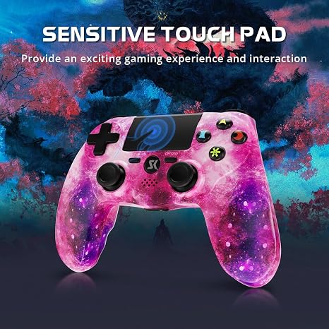2 حزمة تحكم لاسلكي لـ PS4 ، وحدة تحكم لـ Sony PlayStation 4 ، مستشعر حركة مزدوج 6 محاور ، لوحة لمس حساسة ، مكبر صوت مدمج ورافعة سماعة 3.5 مم ، متوافق مع PS4 / Pro / Slim