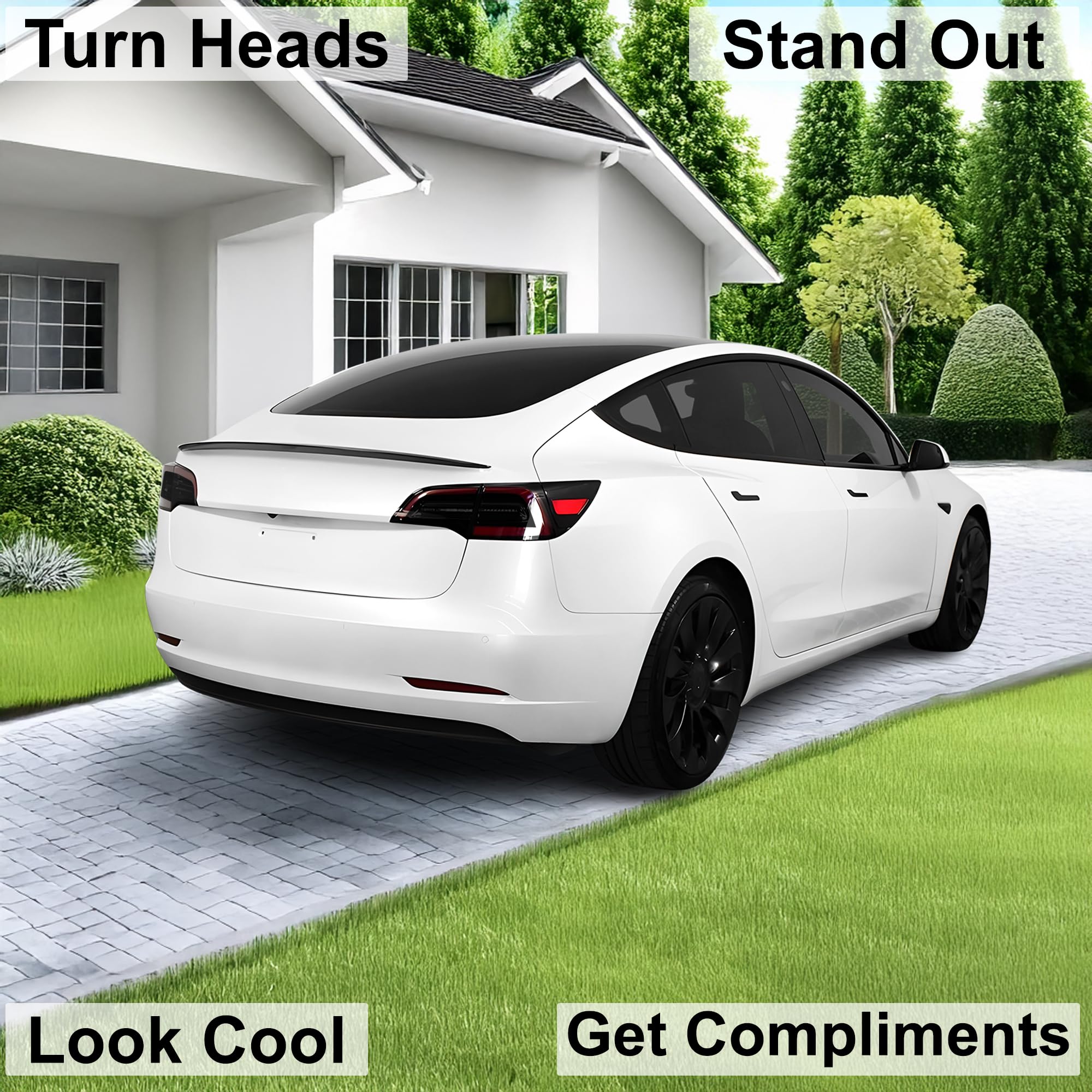 BOGAR TECH DESIGNS Taillight Tail Light Tint Kit Compatible with and Fits Tesla Model 3 2017-2023, Dark Smoke