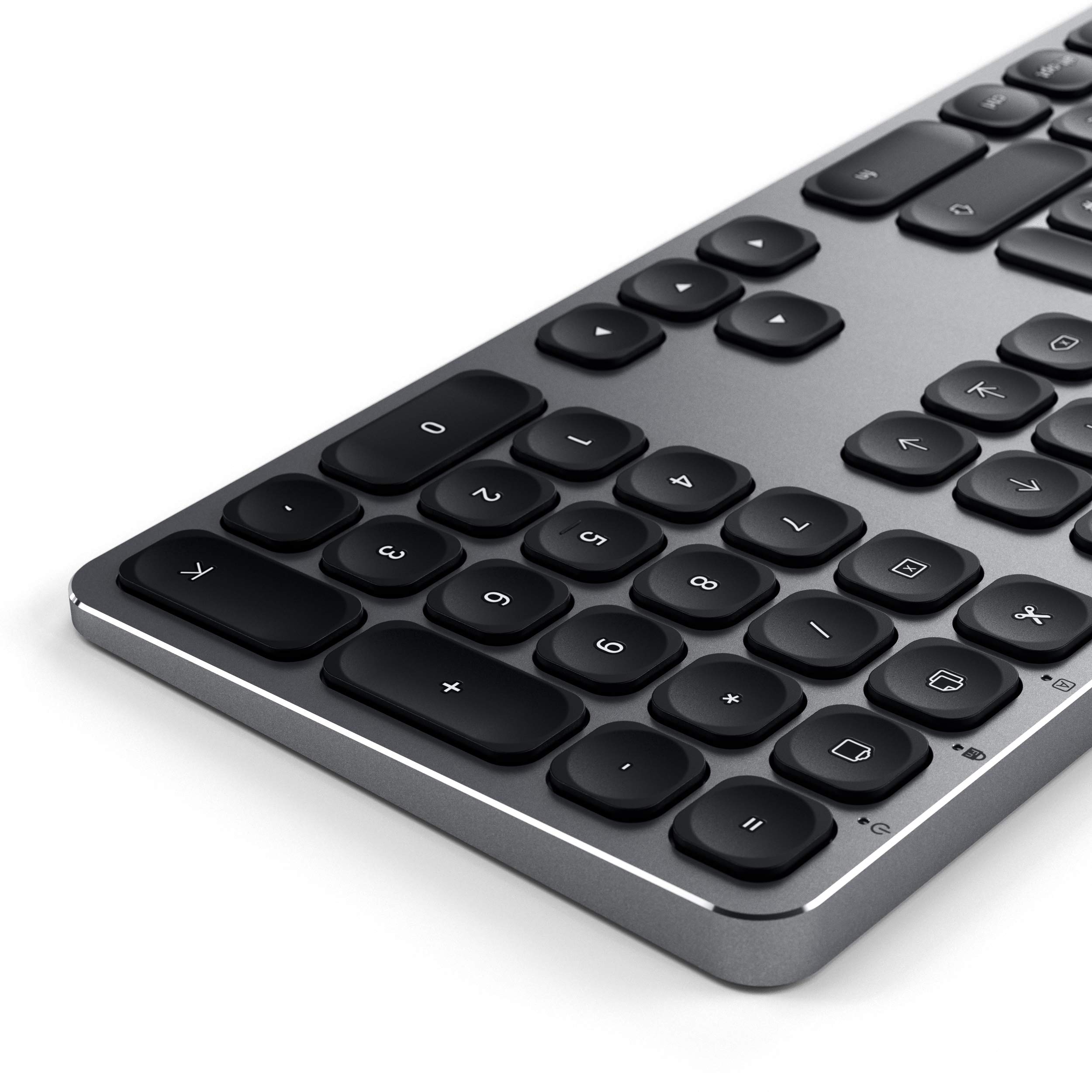 SATECHI Teclado con Cable USB De Aluminio con Keypad Numérico - Teclado QWERTZ Alemán - Compatible con iMac, iMac Pro, 2020 Mac Mini y Mucho Más, Distribución en Alemán, Gris Espacial