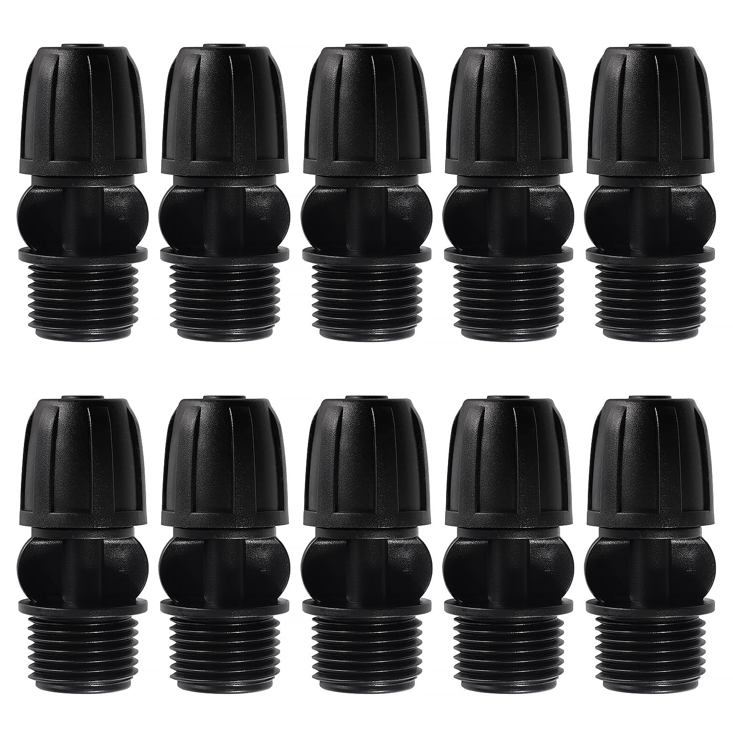 VooGenzek 10 PCS G1/2 Male Thread To 8/12 mm Drip Irrigation Fittings, Lock Barbed Connector, Drip Irrigation Hose Connector