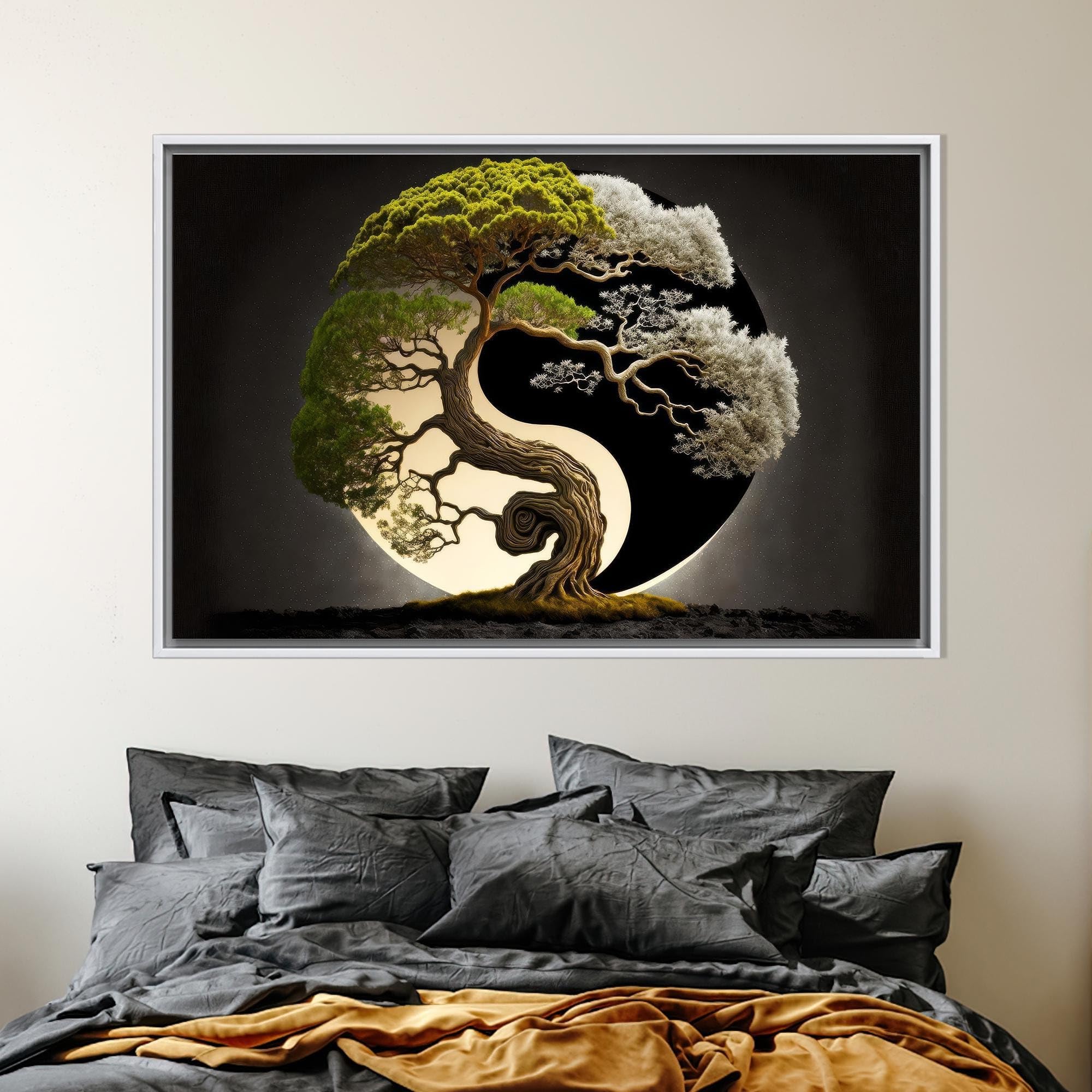 Décoration murale maison bonsaï zen tableau minimaliste 70x110 - 8