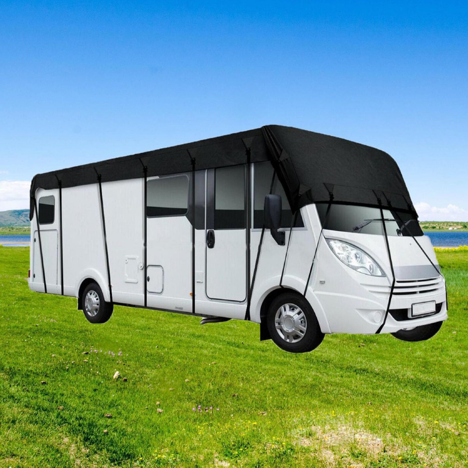 Fundas para Autocaravanas Funda para Caravanas Impermeable Lona De Techo para Todo Tipo De Clima,Cubierta De Tela Oxford 210d para Autocaravanas,7.5 * 3.0m