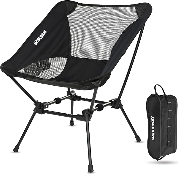 MARCHWAY Ultralight Folding Camping Chair, Heavy Duty Portable Compact for Outdoor Camp, Travel, Beach, Picnic, Festival