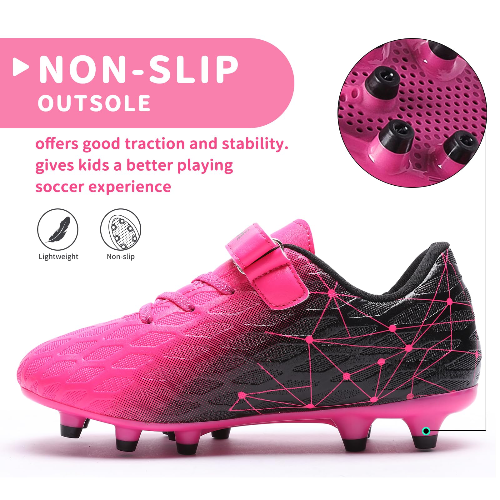Hanani Tacchetti da calcio per bambini e ragazze FG/AG Calcio Atletica Sport Scarpe da allenamento Scarpe da corsa Adolescenti Indoor Outdoor Scarpe da Calcio Sneakers per Unisex