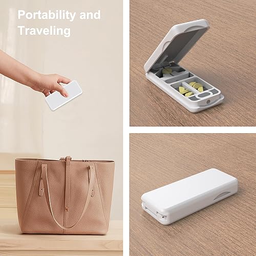 Miniatura 4 de JEINAPA Cortador de píldoras con dispositivo de centrado automático, divisor de píldoras de aluminio con hoja de acero inoxidable 316L, funda de