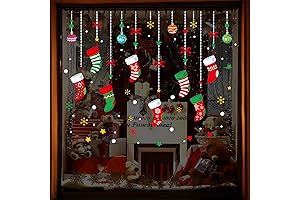 ONDY Merry Christmas Garter Window Glass Decoration Stickers