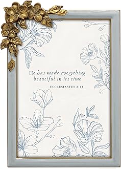 Vintage Grey Thin Boarder Floral Photo Frame / 4x6 In | For Vertical and Horizontal Display on Tabletops | Perfect for Home Decor, Wedding, Graduation, Or Milestone Photos Gift Box