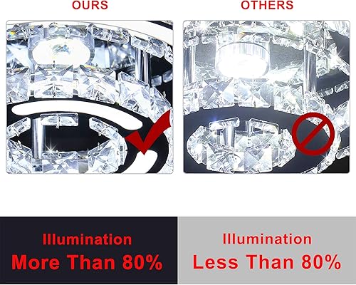 Miniatura 3 de CXGLEAMING Lámpara de techo LED moderna de montaje empotrado, lámpara de techo de 3 colores, lámpara de techo K9, lámpara de techo redonda pequeña,