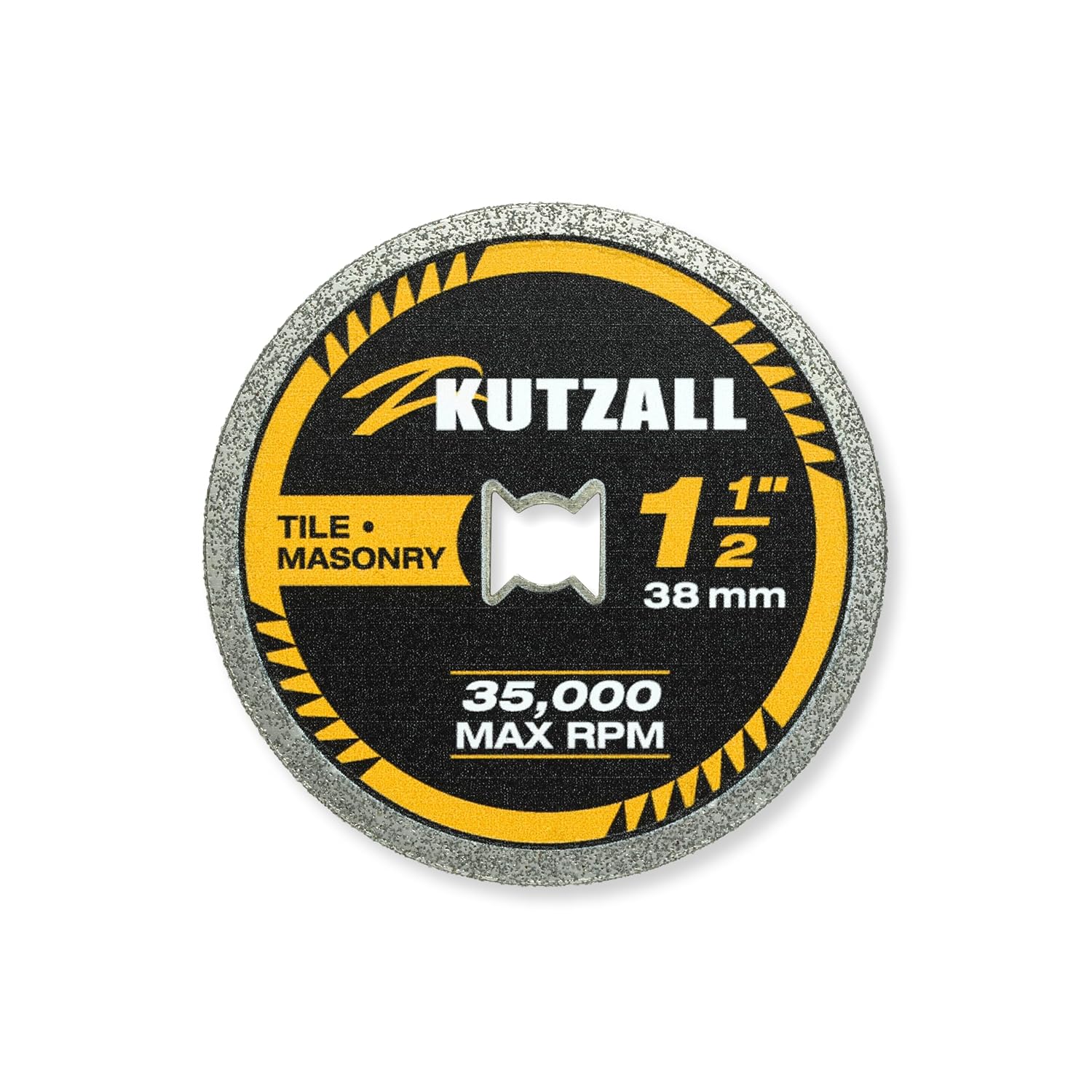 Kutzall 1.5" Diamond, Tile & Masonry Cutting Wheel w/ 1/8" Shaft Mandrel. 25X Longer Life Than Standard Diamond Wheels. High Performance Cutting on Concrete, Brick, Tile, Stone and Ceramics.