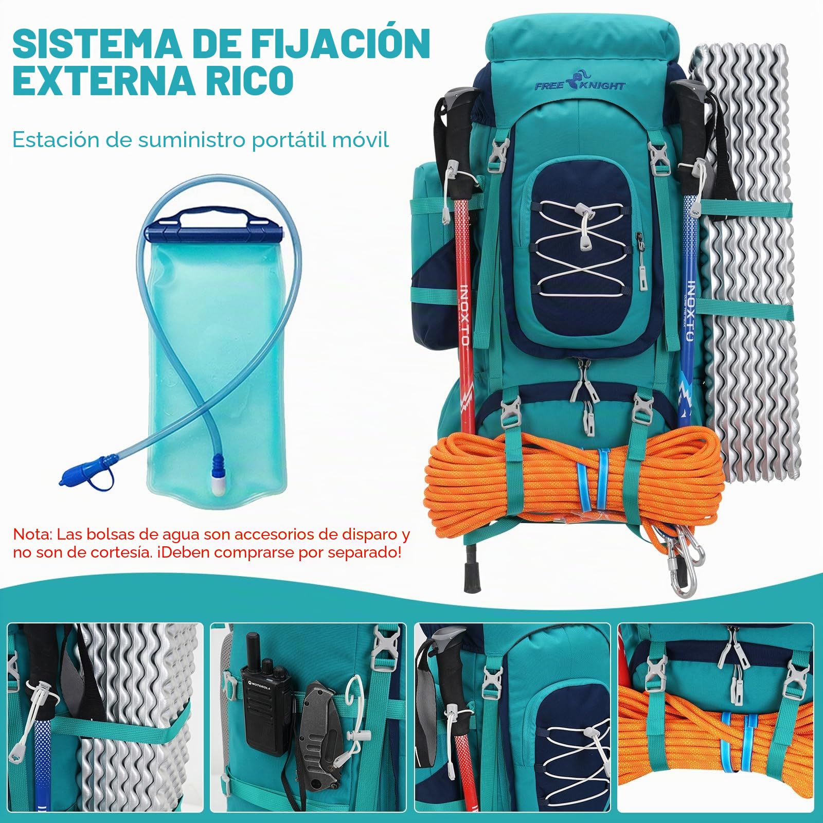 Bseash Mochila impermeable de 70 L (65+5) para senderismo, camping, con cubierta para lluvia, deportes al aire libre, viajes, para escalada y turismo