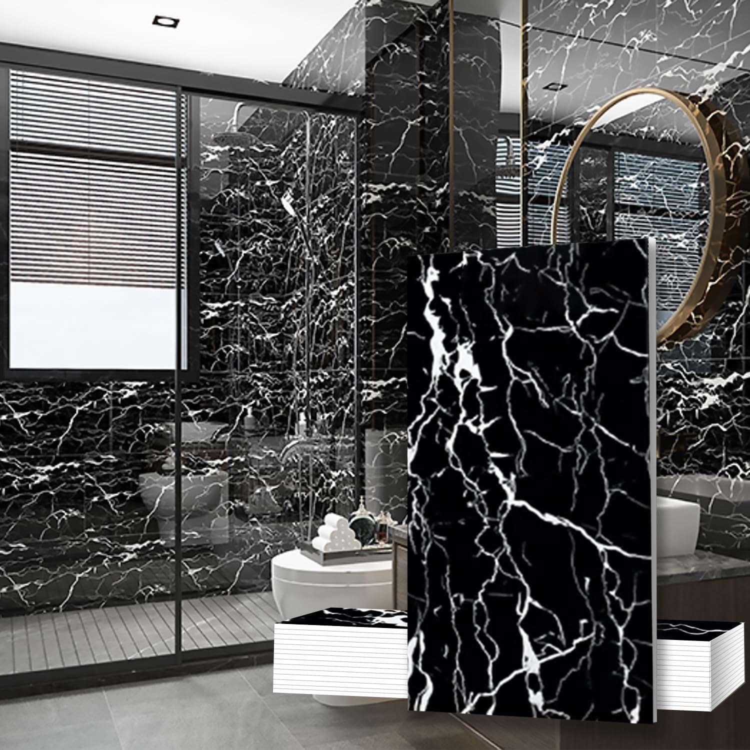 WHITE 20-Sheet 23.6\"x11.8\" Marble Peel and Stick Wall Panels (38.8 Sq. Ft. Coverage), PVC Backsplash Tile for Living Room, Bedroom, Kitchen, Dining Room 23.6\"x11.8\" x 20-Sheet Y7006