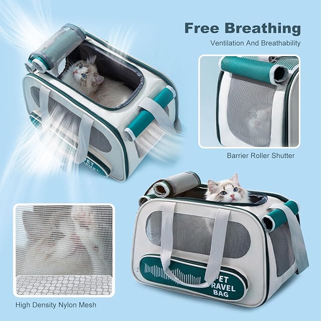 Foto 5 de 7 de PETCUTE Bolsa de Transporte para Mascotas,Transportín Perro Gato Plegable con Colchón Suave,Correa…