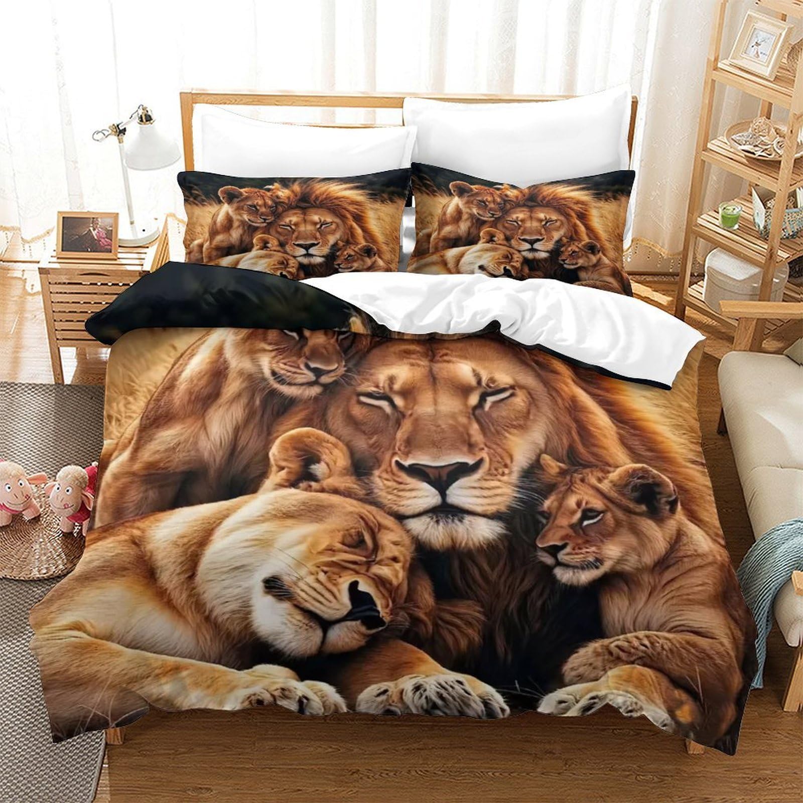 Parure de lit lion 3D pour transformer votre chambre en un sanctuaire sauvage et moderne