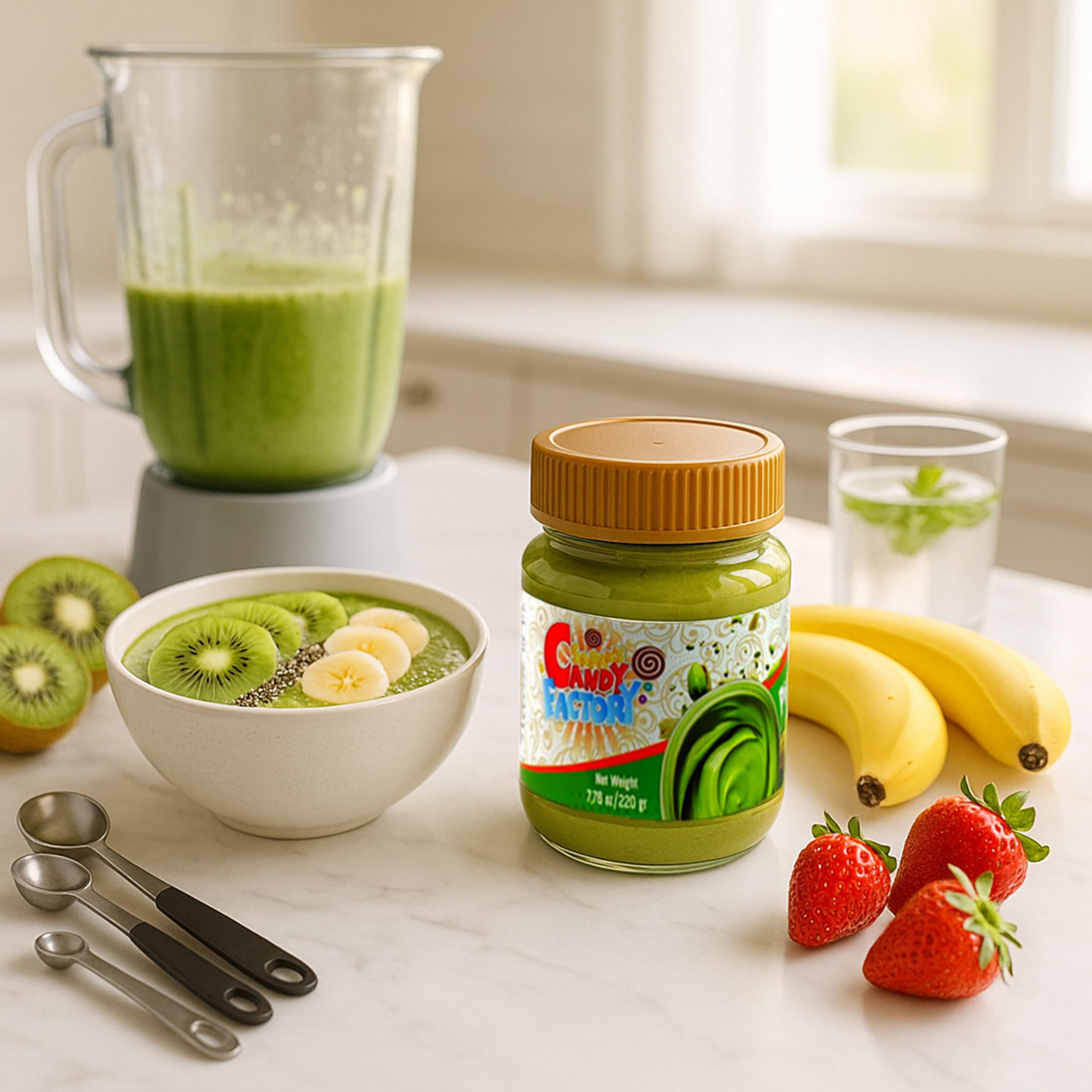Pistachio Butter Spreadable Cream 7 75 oz 220 gr in Glass Jar 30 Pistachios Rich Nutty Cream Spread — view 6