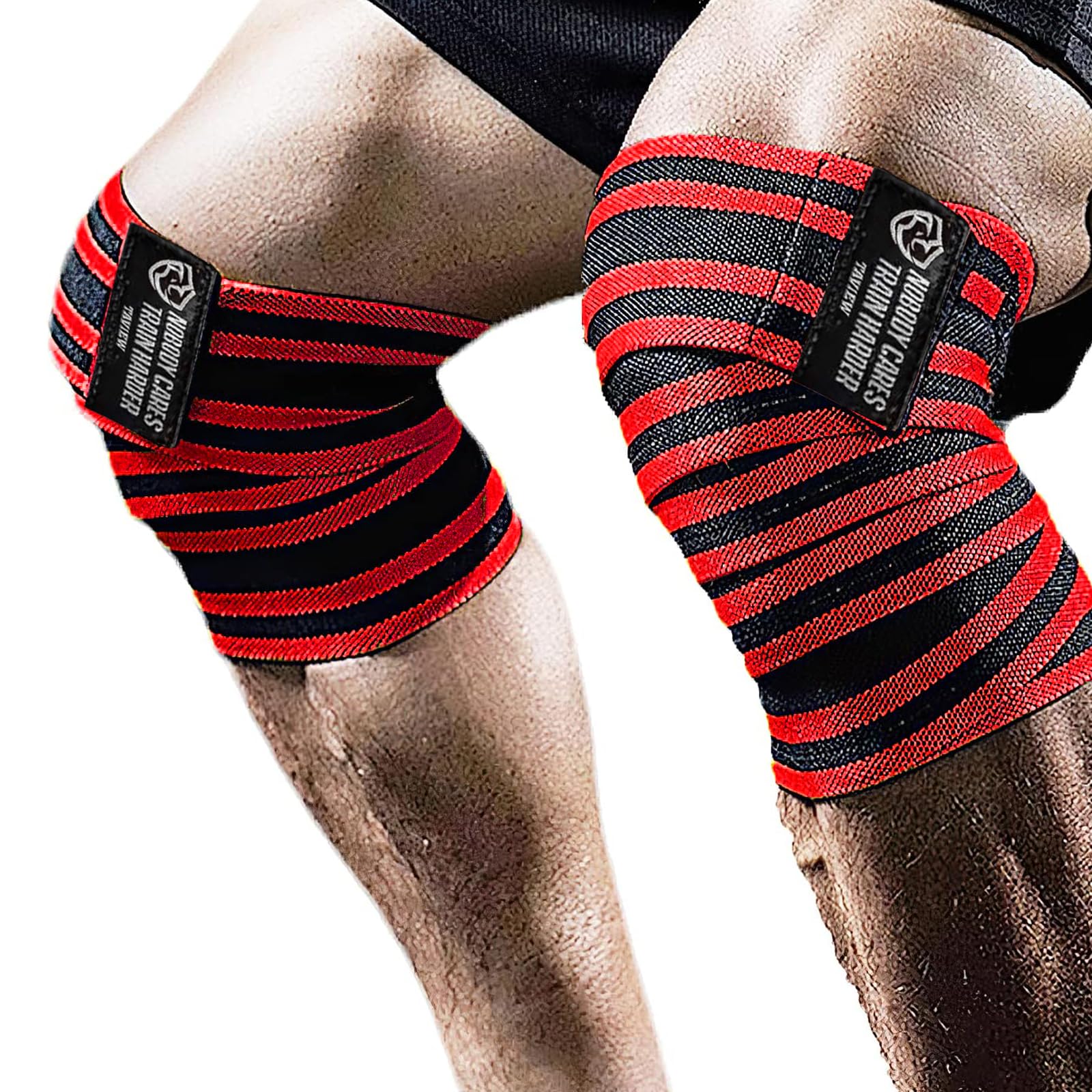 TAVIEW Genouillères (1 paire), genouillères pour squats, haltérophilie, dynamophilie, presse de jambes et entraînement croisé – Flexible de 183 cm pour homme et femme