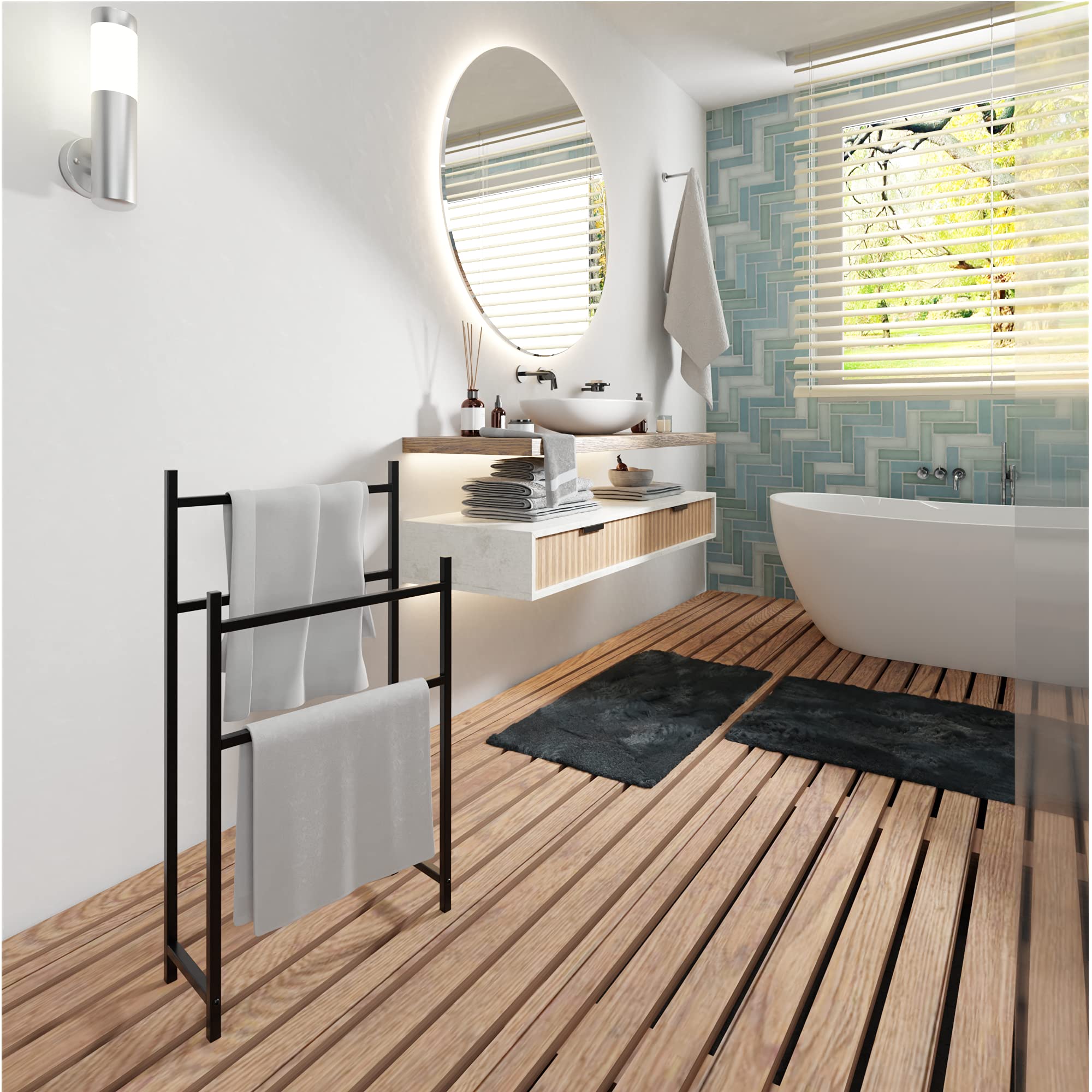 LEVIRA – Toallero, Morus - 43 x 80 - Negro