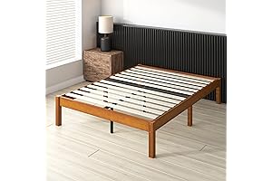 Zinus Ellie 14" Bamboo Wood Bed Frame - Support Slats, Easy Assembly,...