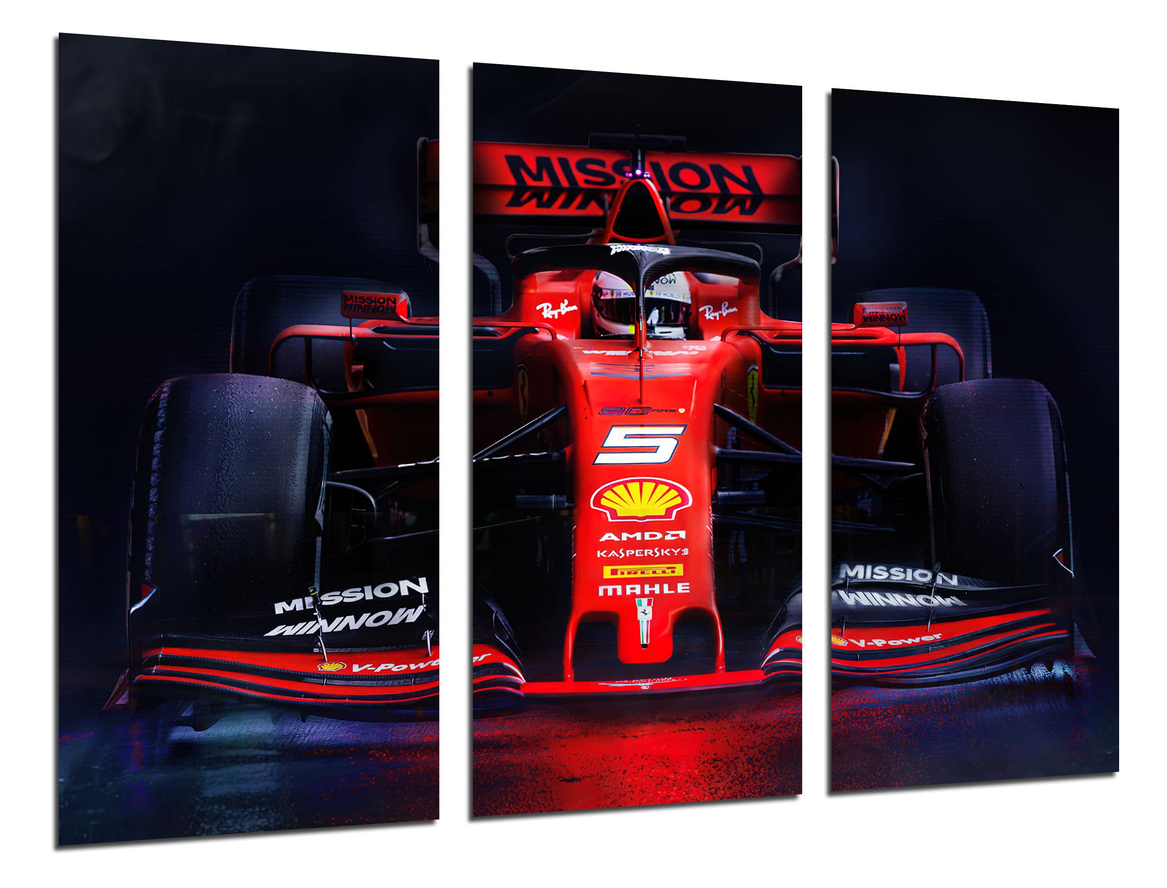 DKORARTE Ferrari SF90 2019, Sebastian Vettel, Charles Leclerc, 97 x 62 cm