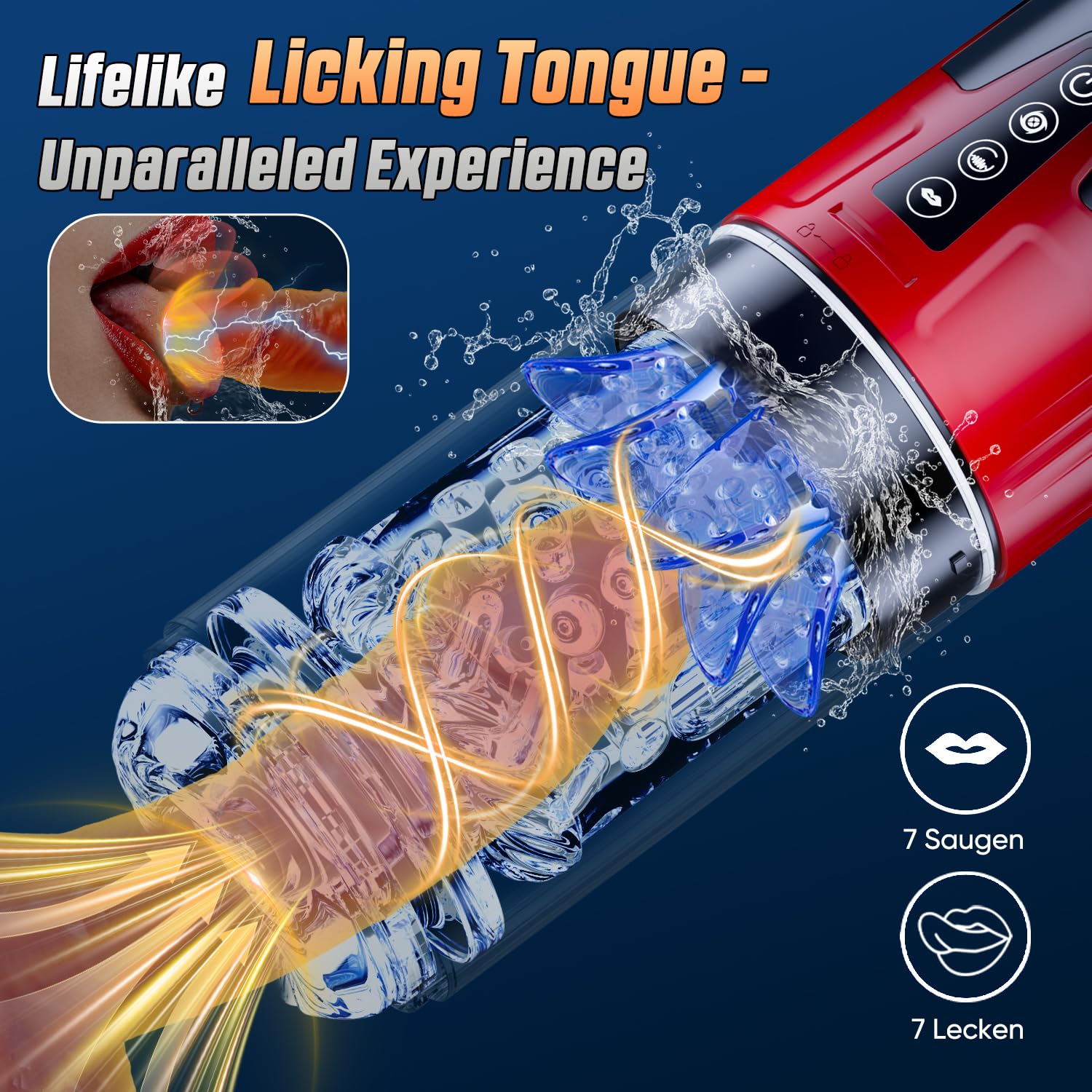 Masturbtore, Sex Toys con Fodera Interna Ricambiabili, Masturvatore per Uomo con 7 Modi di Telescopica & Vibrante & Succhiare, 3D Vagina Toys Masturbtore per Pene