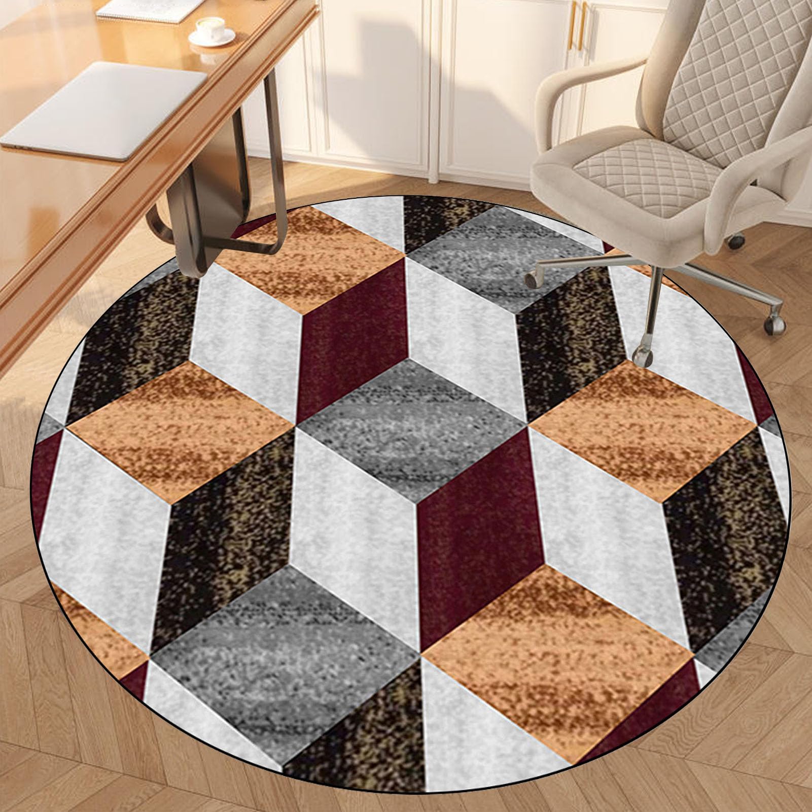 Office Chair Mat for Hardwood Floor, Round Desk Chair Mat for Rolling Chair Low-Pile Chair Carpet Hard Floor Protector Mat, Anti-Slip Gaming Computer Chair Mat Floor Mat for Office Chair 140 cm