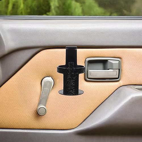 Miniatura 5 de Car Cup Holder with Rhinestone Hook for Vehicle Drink Storage Space-Saving Car Organizer Cup Holder with Hanging Hook Truck Office Home Use Interior