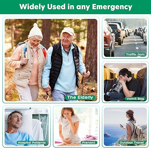 Miniatura 7 de OUMEE 2420128 Pack Disposable Urine Bags, 700ML Travel Pee Bags Unisex Urinal Bag Vomit Bag for Travel Traffic Jam Emergency Portable Camping Urinal