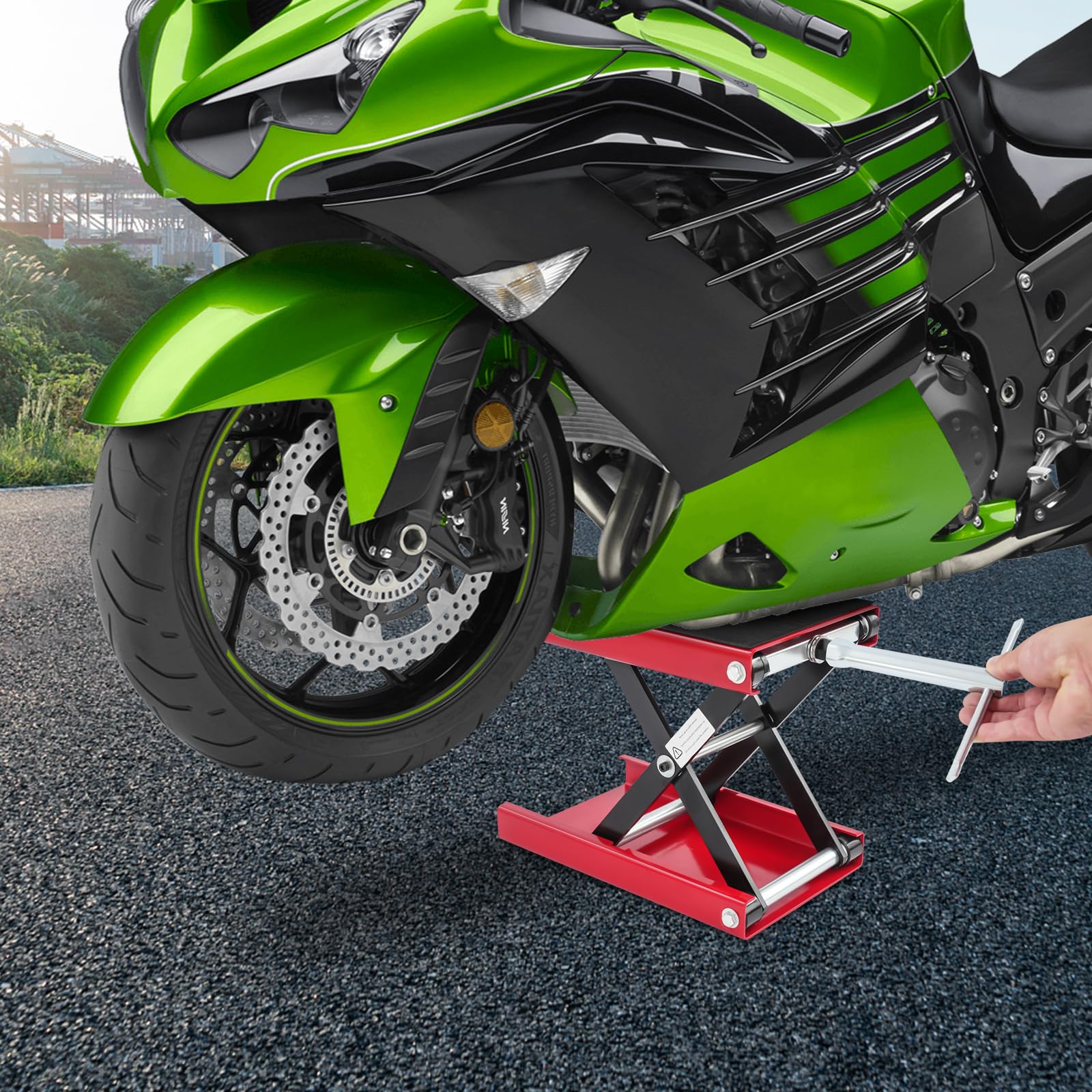 Sollevatore per moto SHZICMY, cavalletto regolabile 93-350mm, portata 500 kg