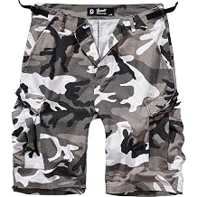 Brandit Individual Wear Mens BDU Ripstop Cotton Durable Breathable Multi Pocket Tactical Casual Active Outdoor Cargo Shorts, Urban, Medium