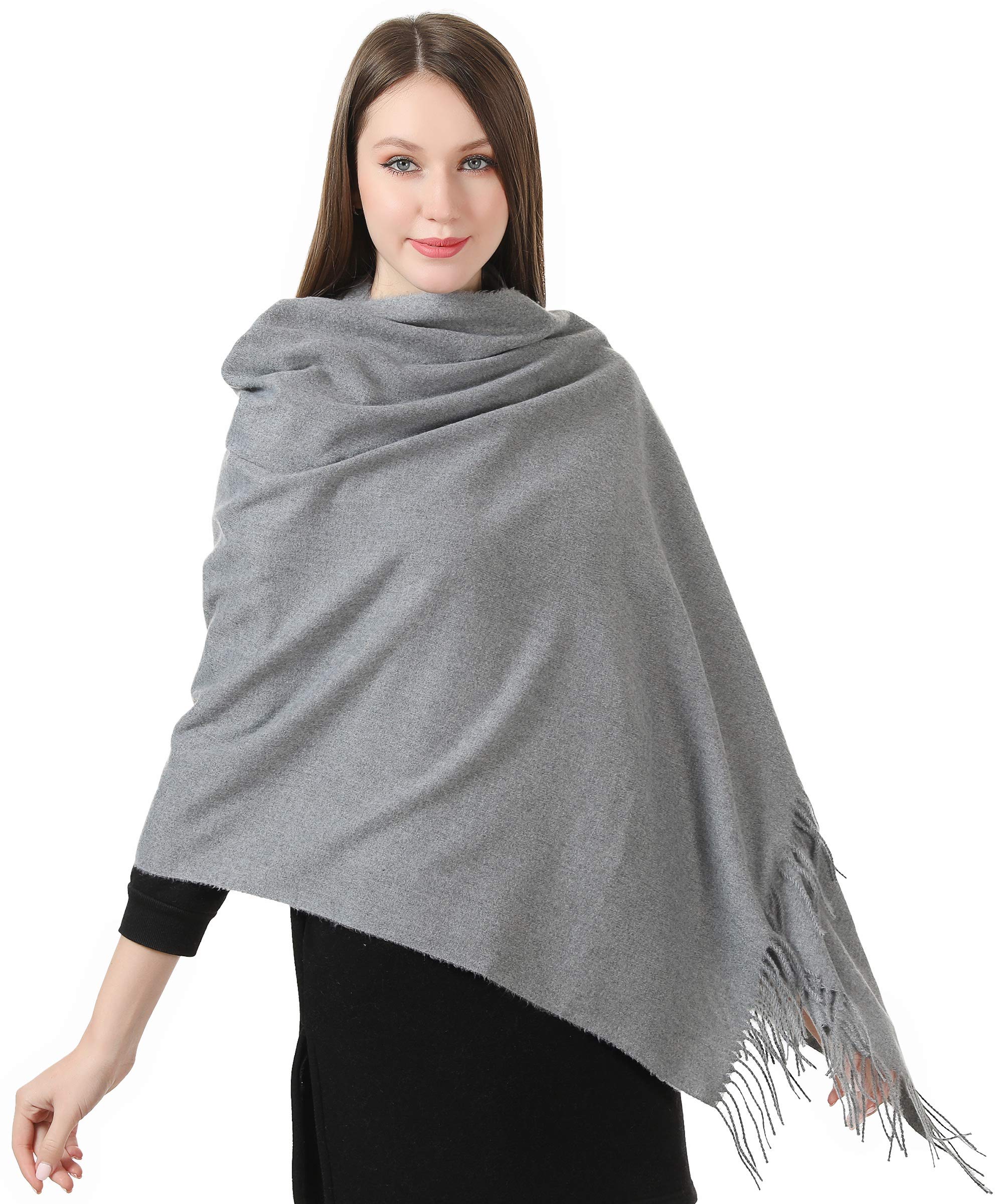 Essential Cozy Warm Shawls Scarves Scarf for Women this Winter Autumn Fall (Silver)