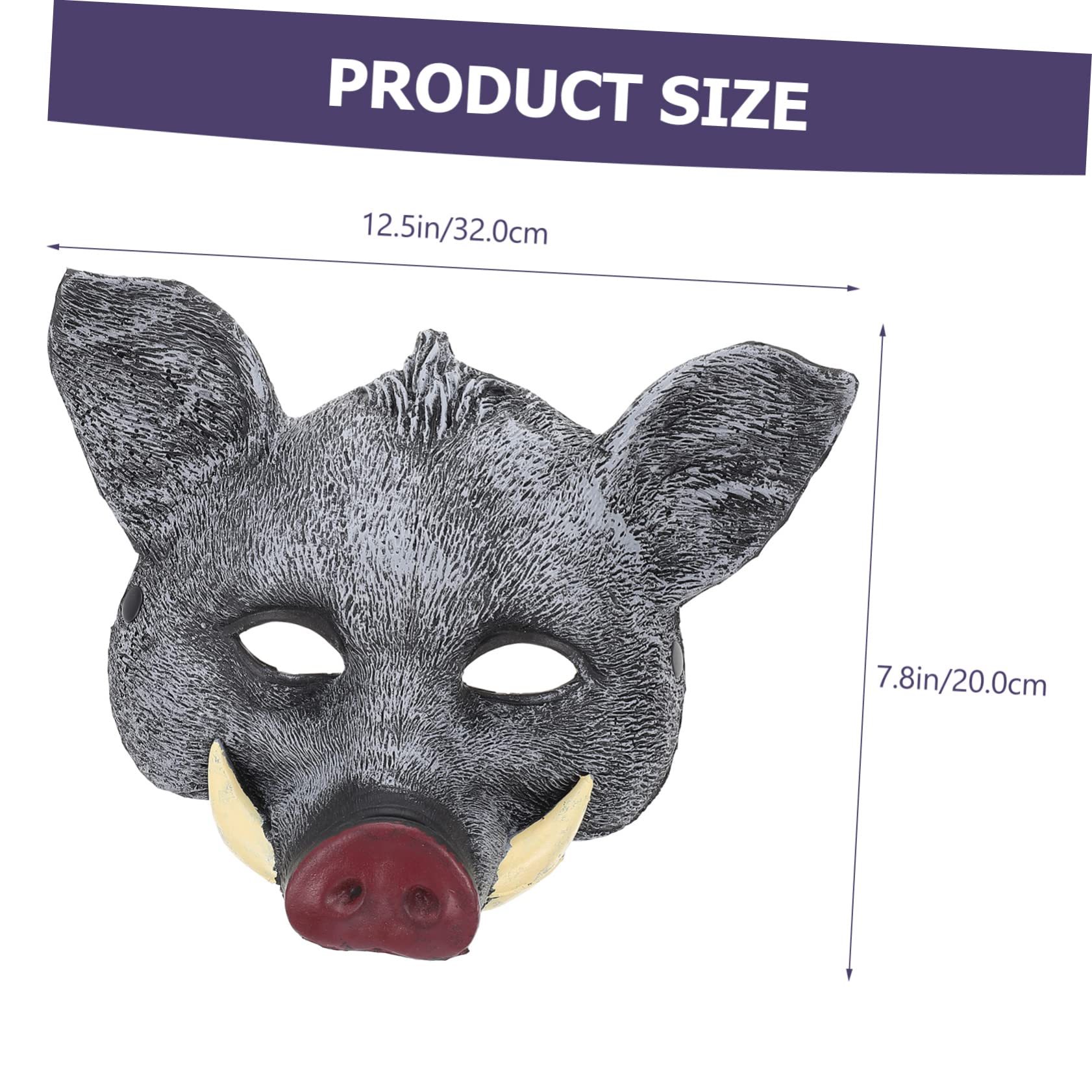 JOINPAYA Halloween Wild Boar Mask Animal Costume Prop for Cosplay Masquerade Carnival Parties Safe Comfortable Wear for Halloween Celebrations